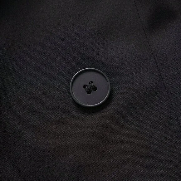 Black Elegant Women's Casual Long Button Coat For Summer - Picture 7 of 7